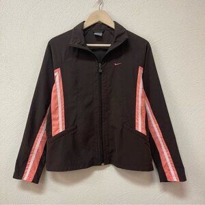 Nike Women’s Brown & Pink Zip Up Athletic Lightweight Jacket Sz Medium 8-10
